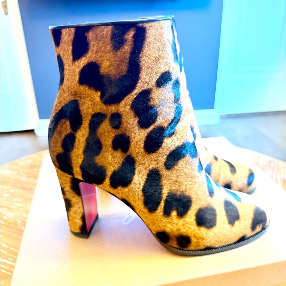 Christian Louboutin animal print bootie! Excellent condition! Worn twice!